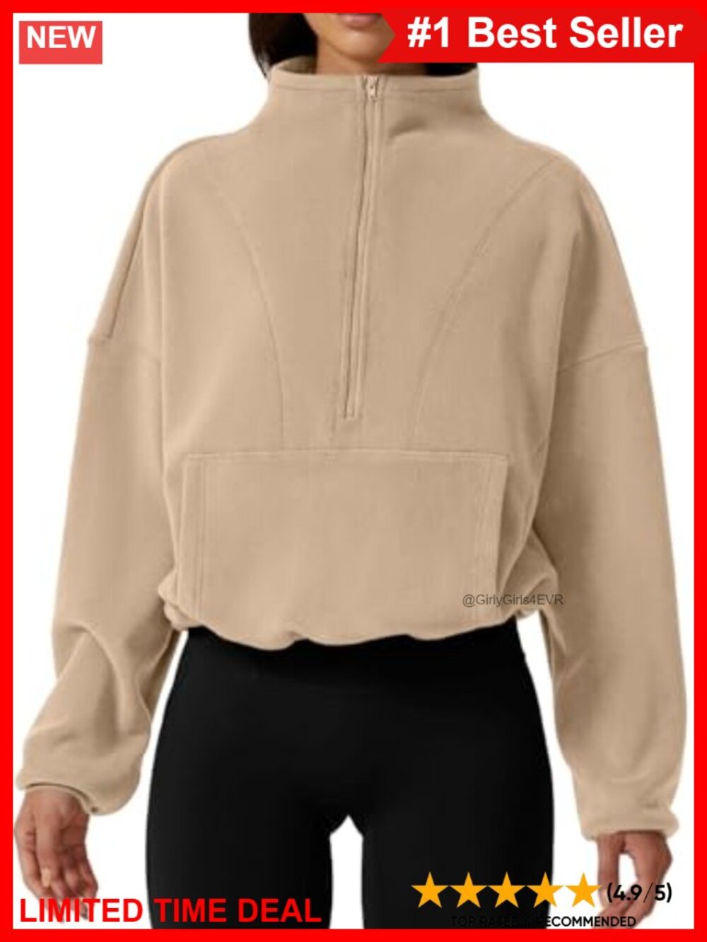 Half Zip Fleece Sherpa Pullover Mock Neck Long Sleeve Sweatshirt